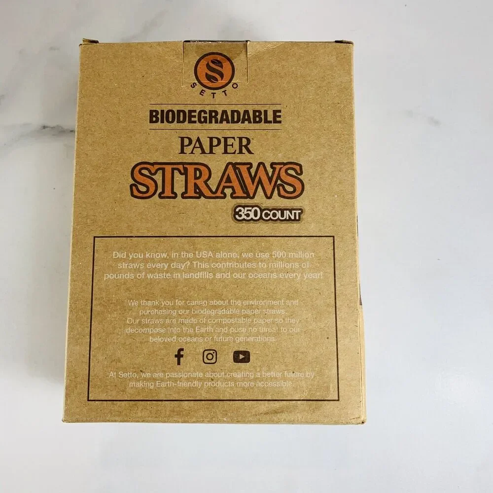 Setto Biodegradable Paper Straws 350 count Recyclable Eco Friendly
